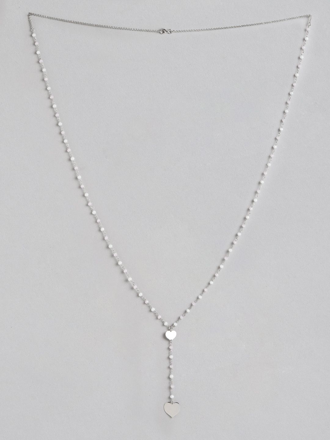 Carlton London Silver-Toned & White Brass Rhodium-Plated Necklace Price in India