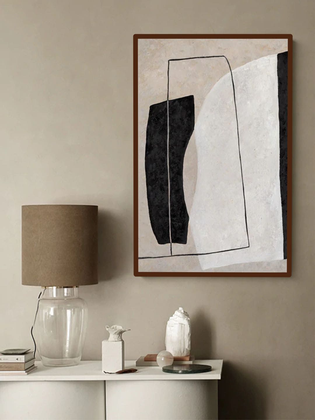 The Art House Brown & Black Abstract Wall Art Price in India