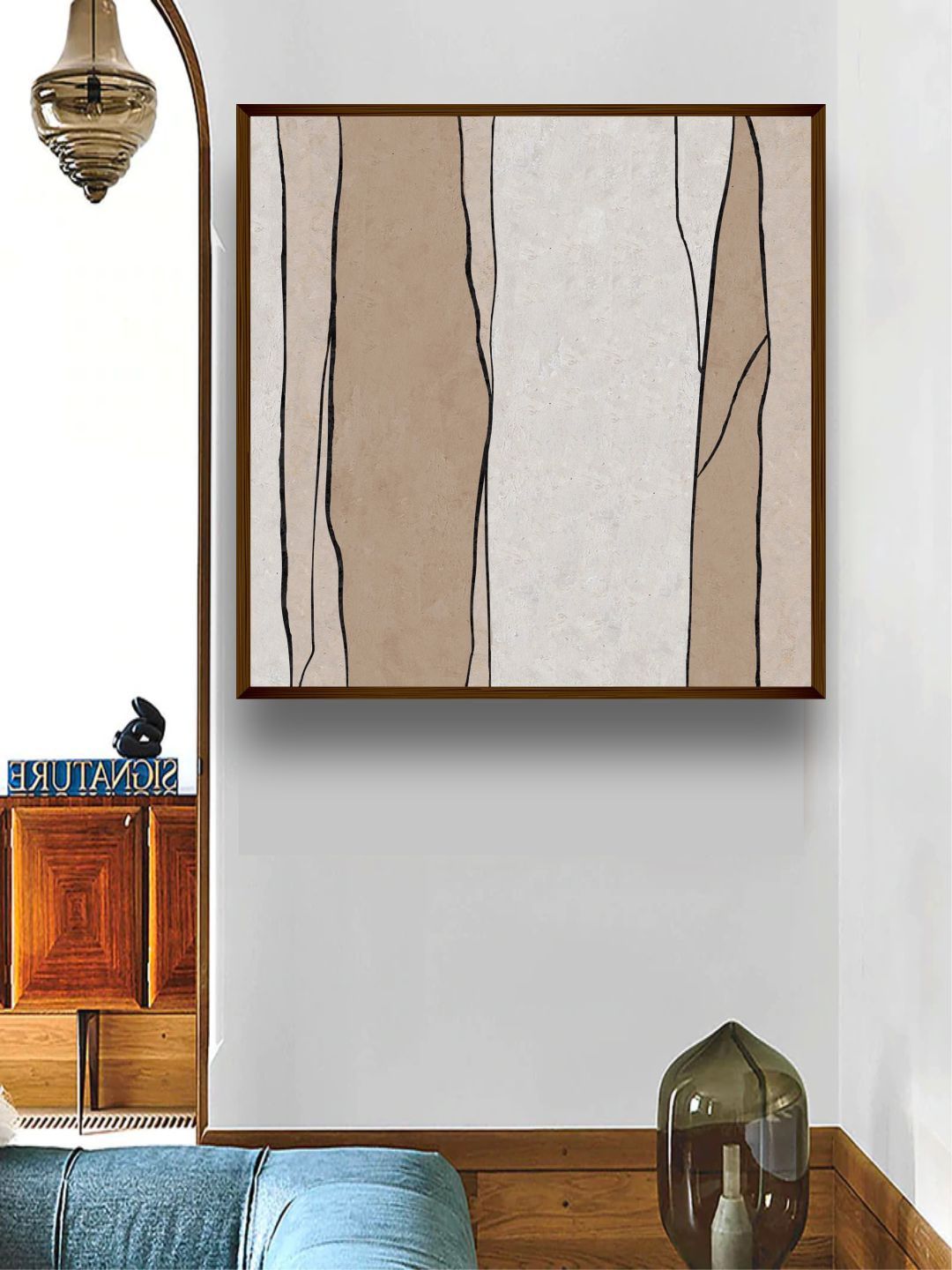 The Art House Brown & White Abstract Wall Art Price in India
