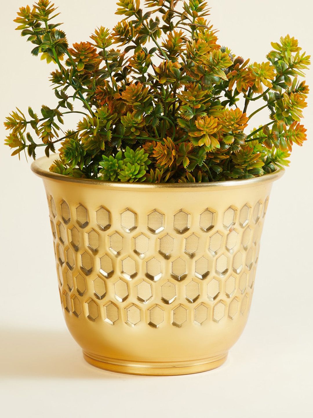 Home Centre Gold-Toned & Green Artificial Flowers and Plants With Pot Price in India