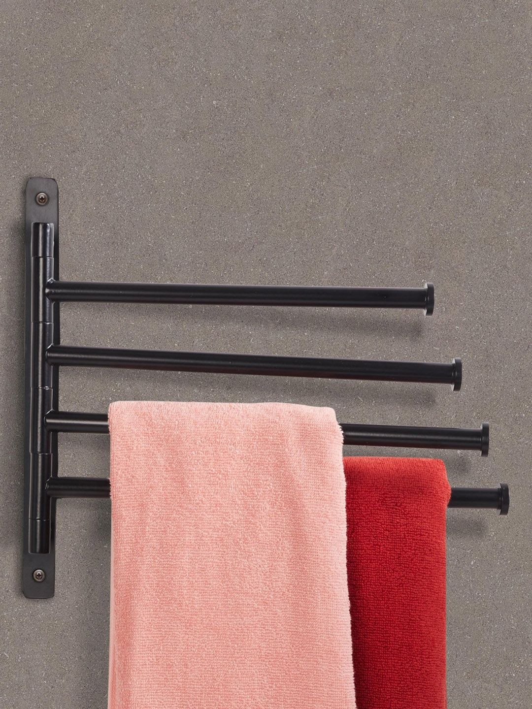 Home Centre Black Solid Stainless Steel Towel Holder Price in India