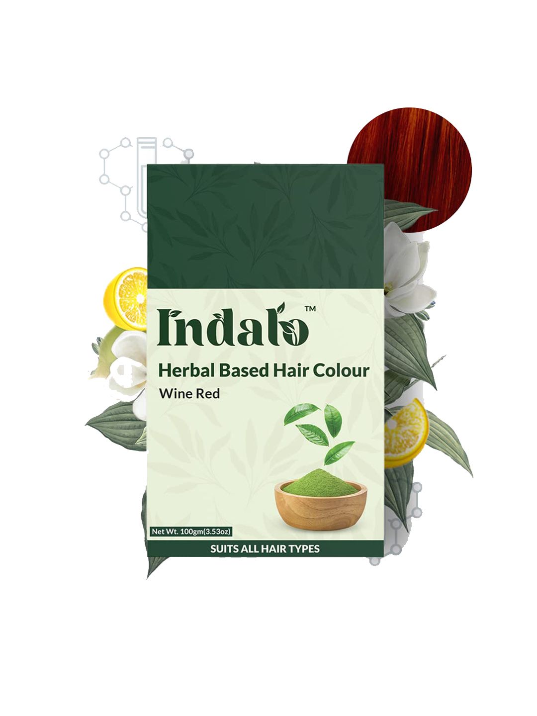 INDALO Herbal Based Hair Colour Wine Red 100 gm Price in India