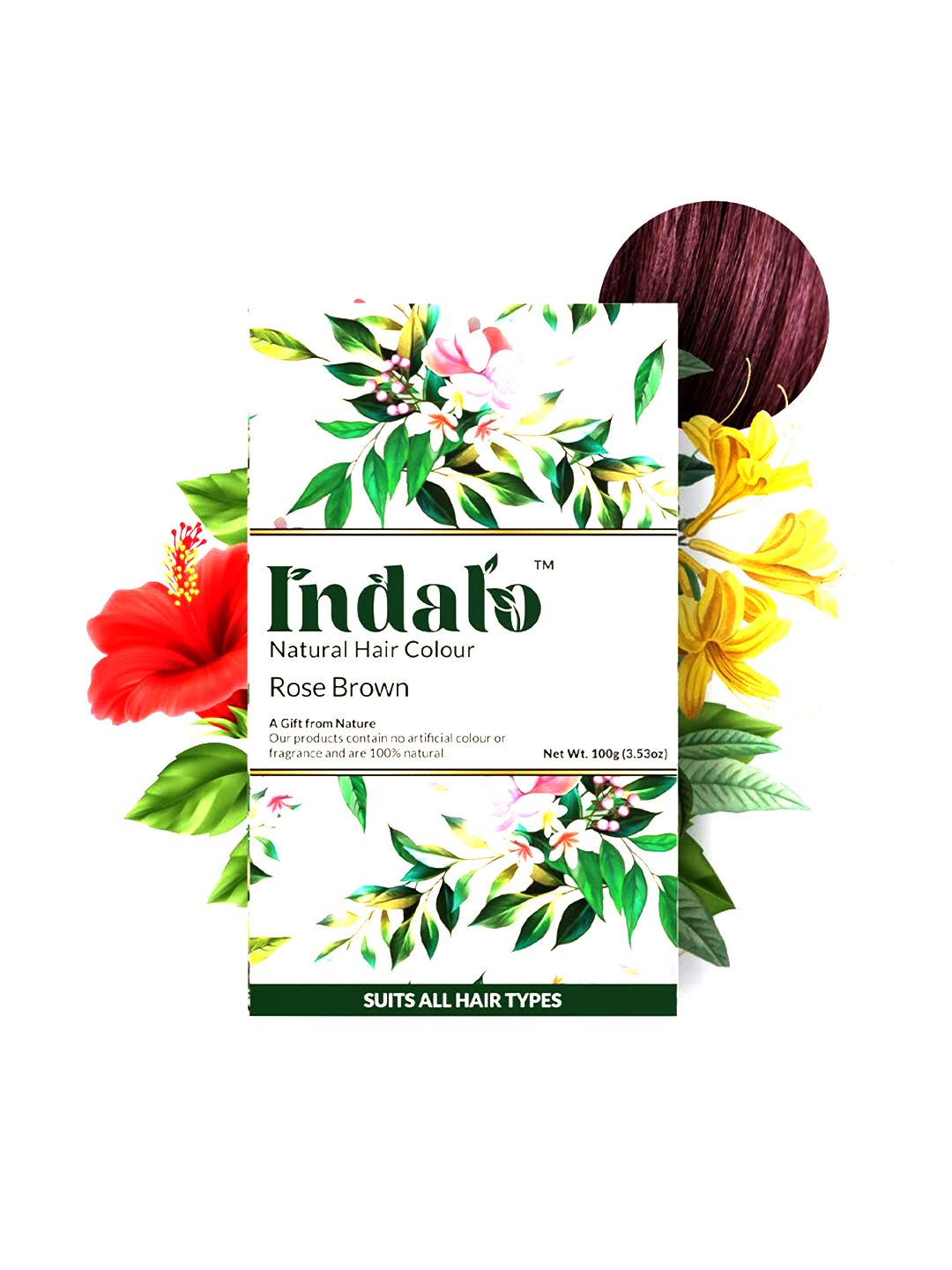 INDALO Natural Hair Colour Rose Brown 100 gm Price in India