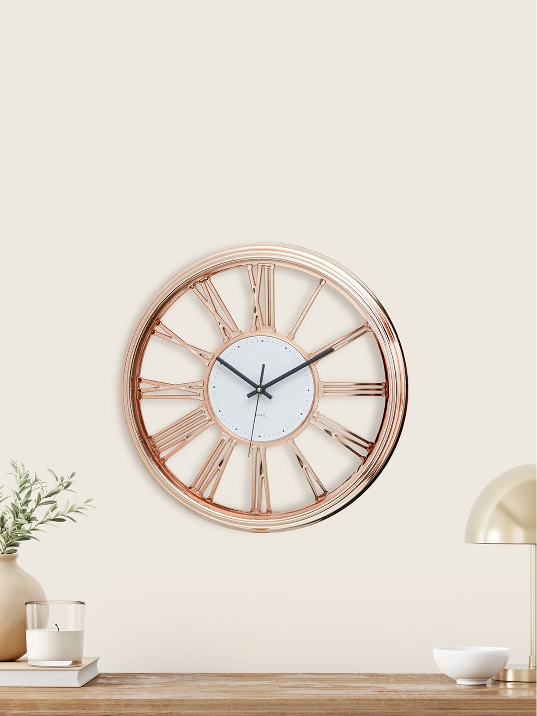 Home Centre Unisex Gold Analog Wall Clocks Price in India