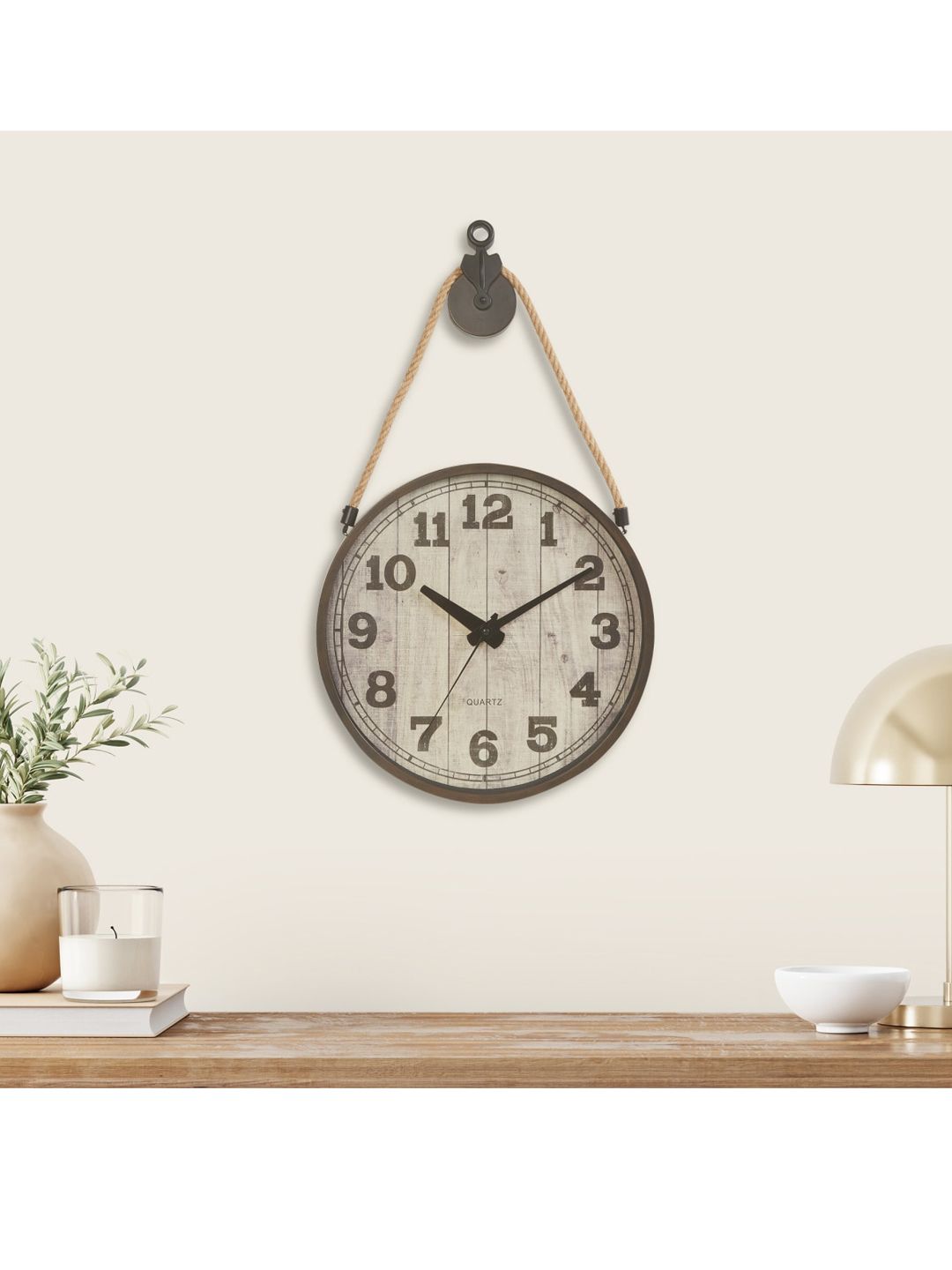 Home Centre Black & White Printed Wall Clock Price in India