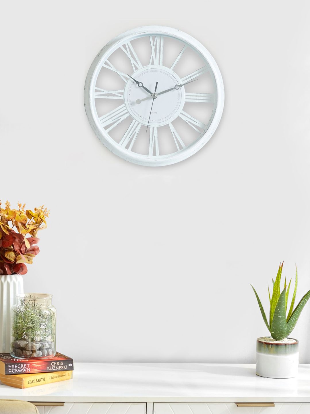 Home Centre White & Grey Vintage Wall Clock Price in India