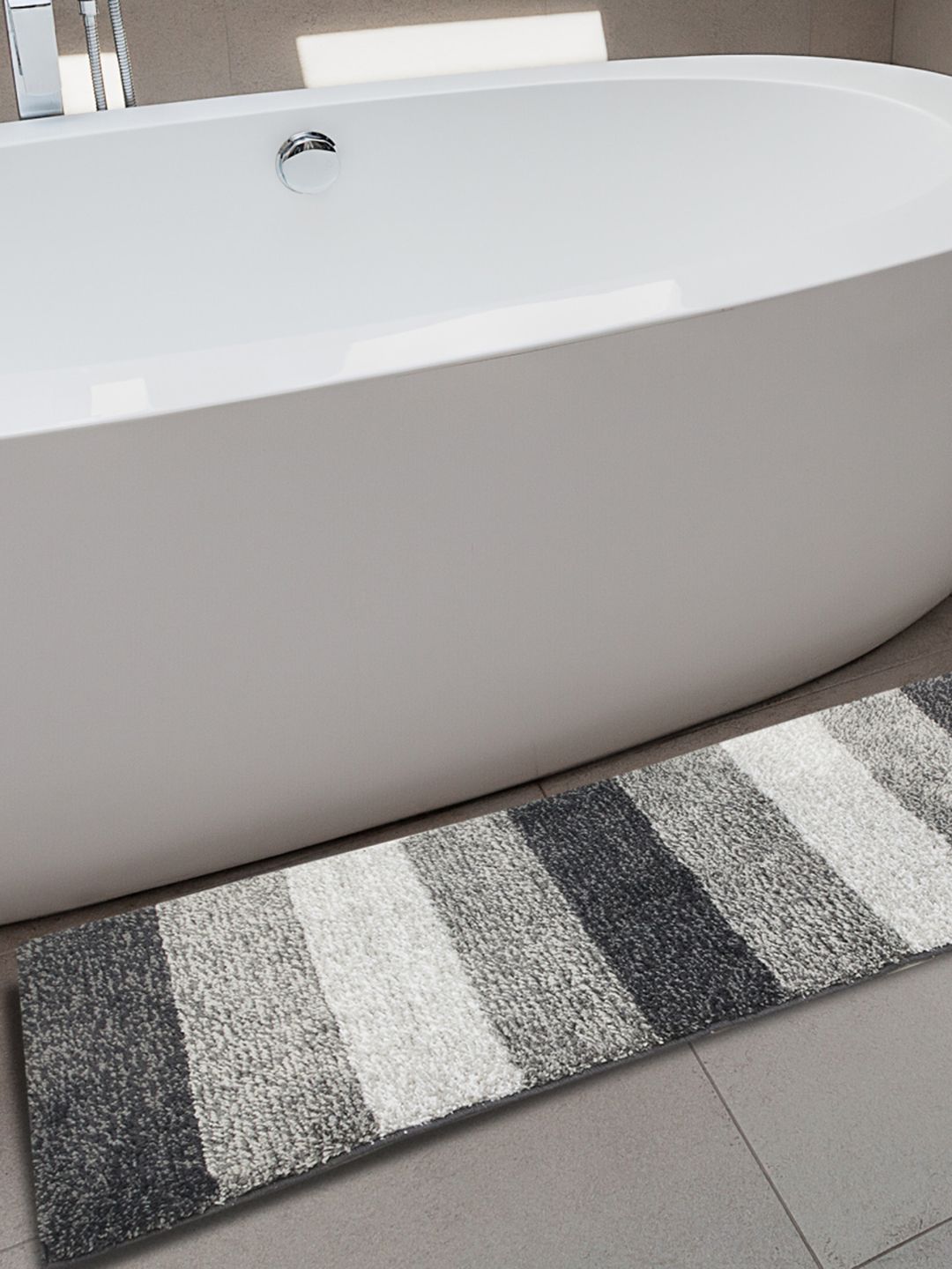Home Centre Striped Bath Rug