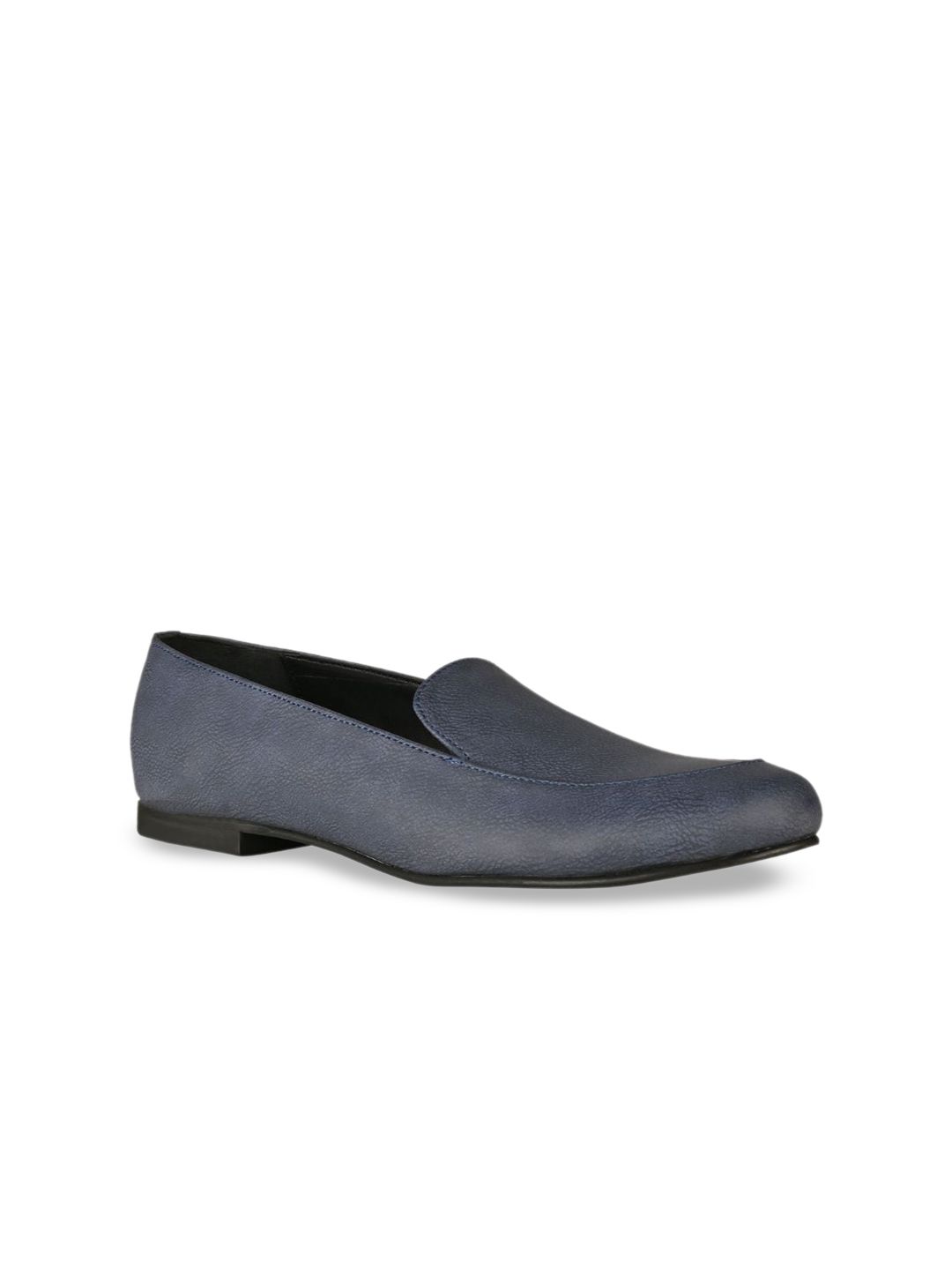 SKO Women Blue Colourblocked Leather Slip-On Loafers Price in India