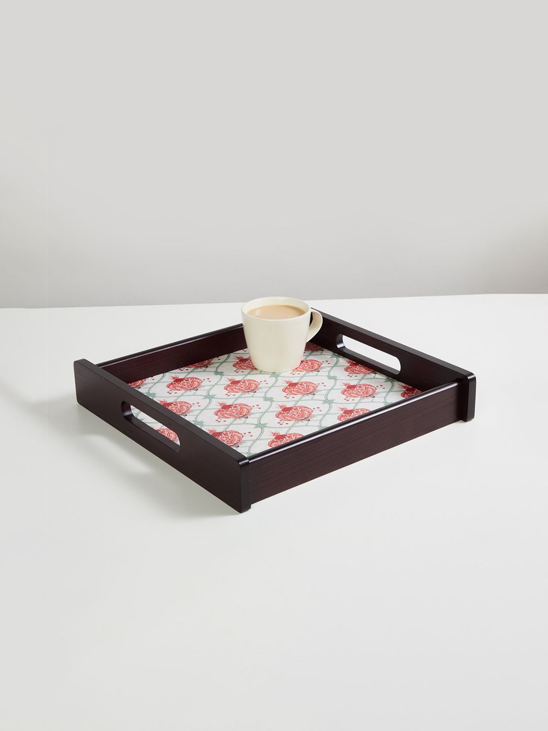 Home Centre Multicoloured Corsica Printed Square Wooden Serving Tray Price in India