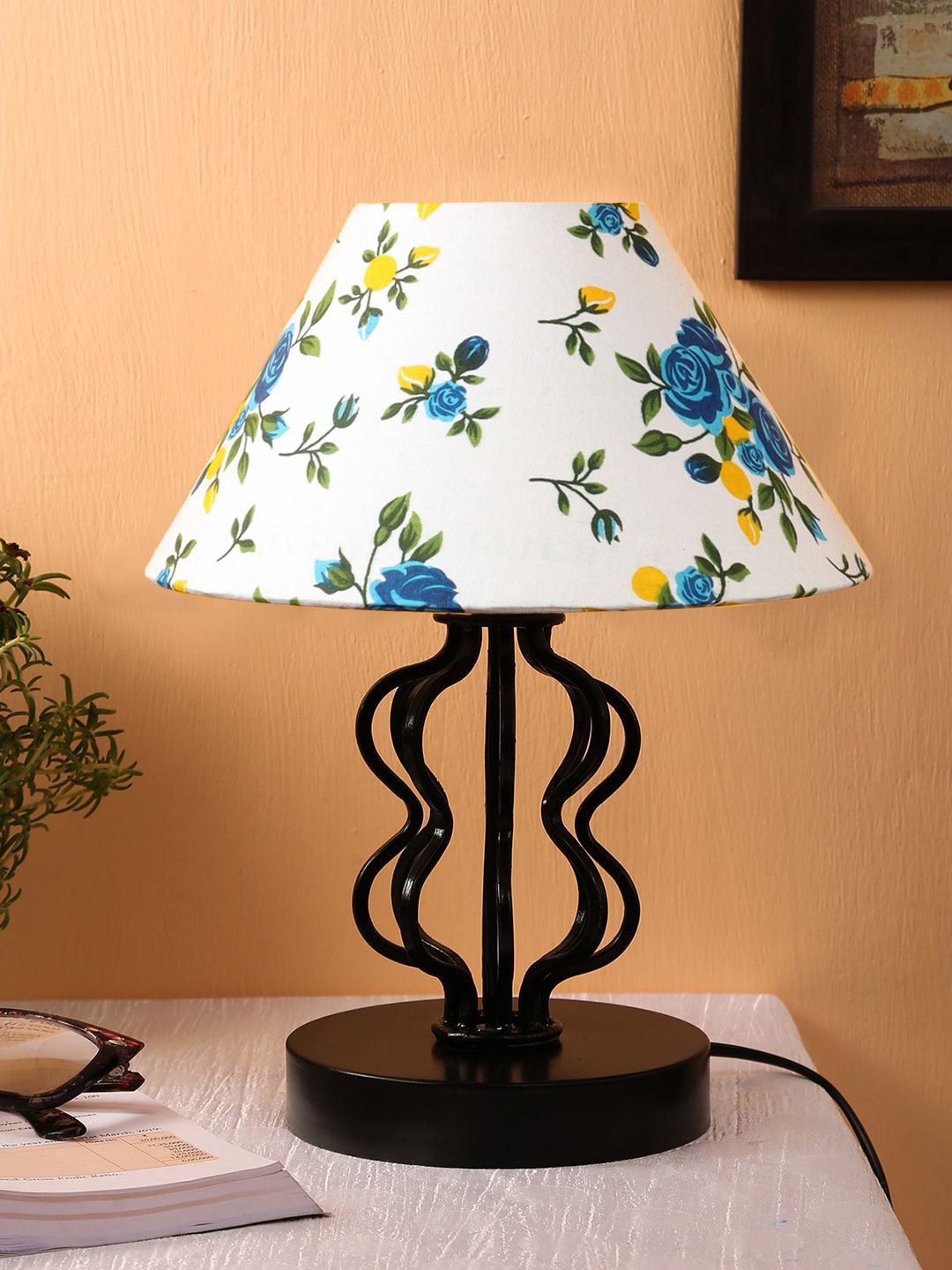 Devansh White Printed Table Lamp Price in India