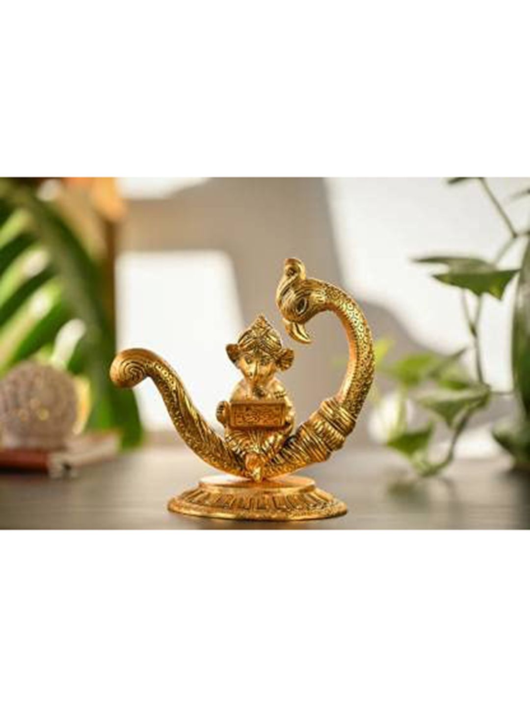 Fashion Bizz Gold-Toned Textured Ganesha Statue Showpiece Price in India