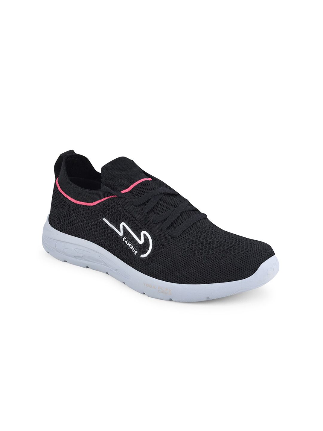 Campus Women Black Mesh Running Sports Shoes Price in India