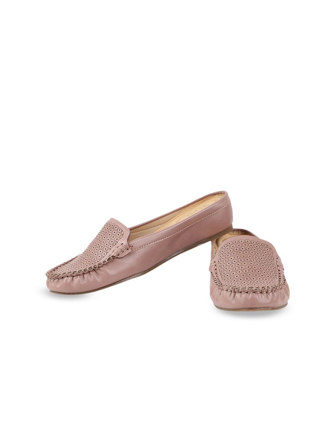 THE WHITE POLE Women Brown Patent Leather Loafers Price in India