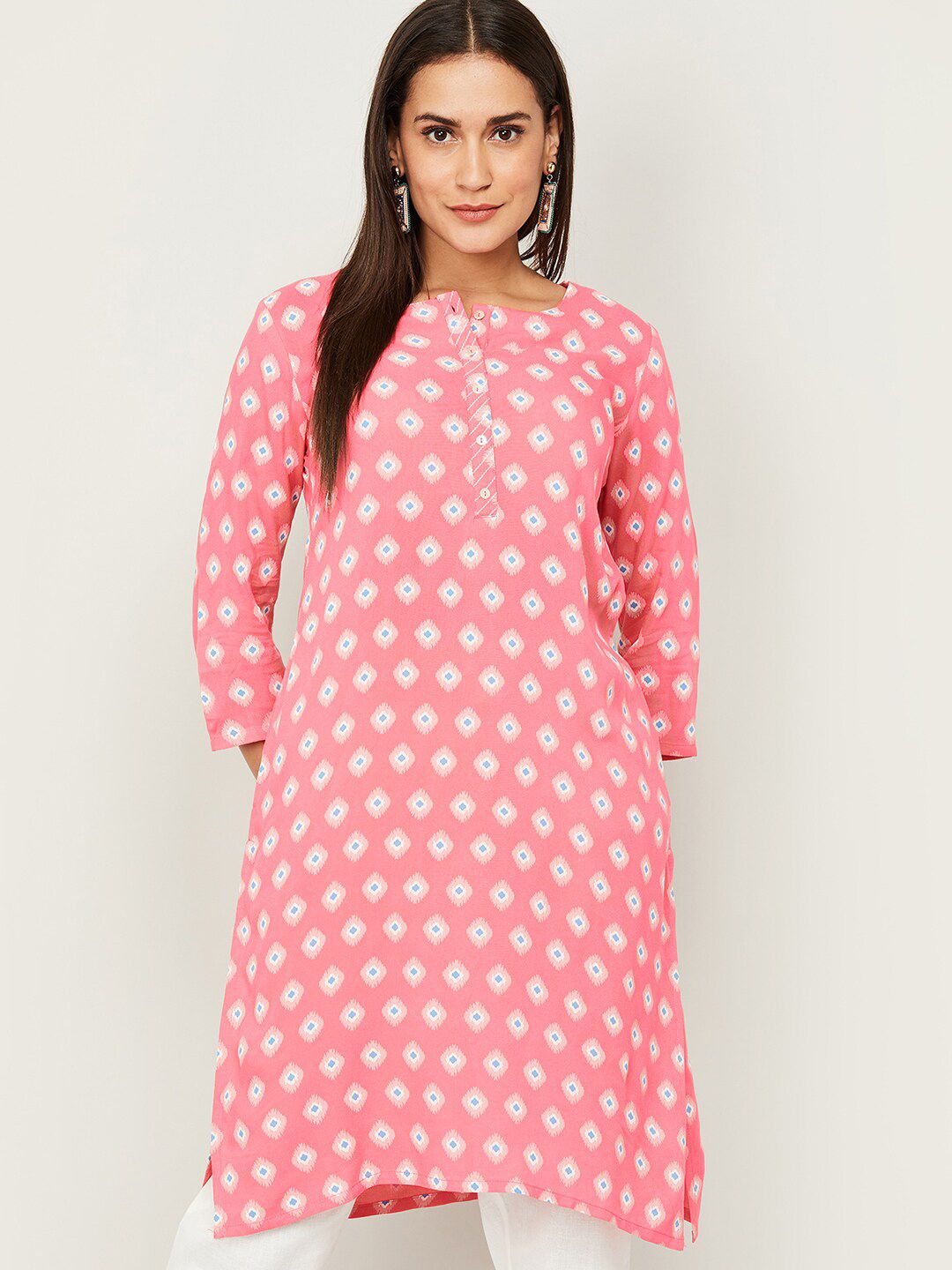 Melange by Lifestyle Women Coral Ethnic Motifs Printed Kurta