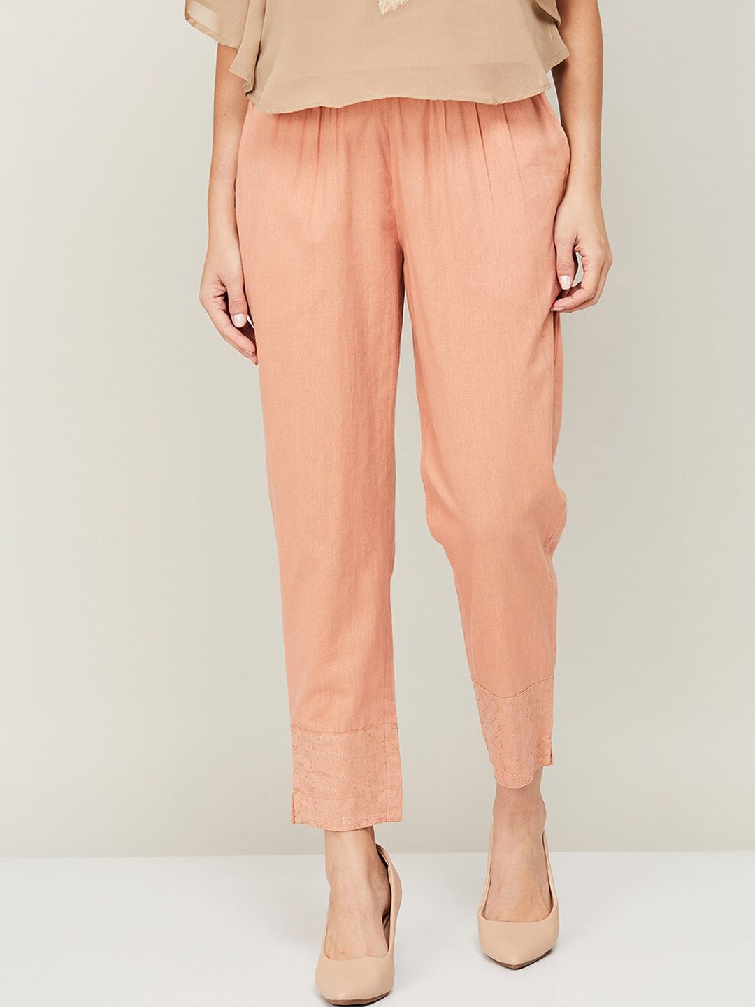 Melange by Lifestyle Women Pink High-Rise Trousers Price in India
