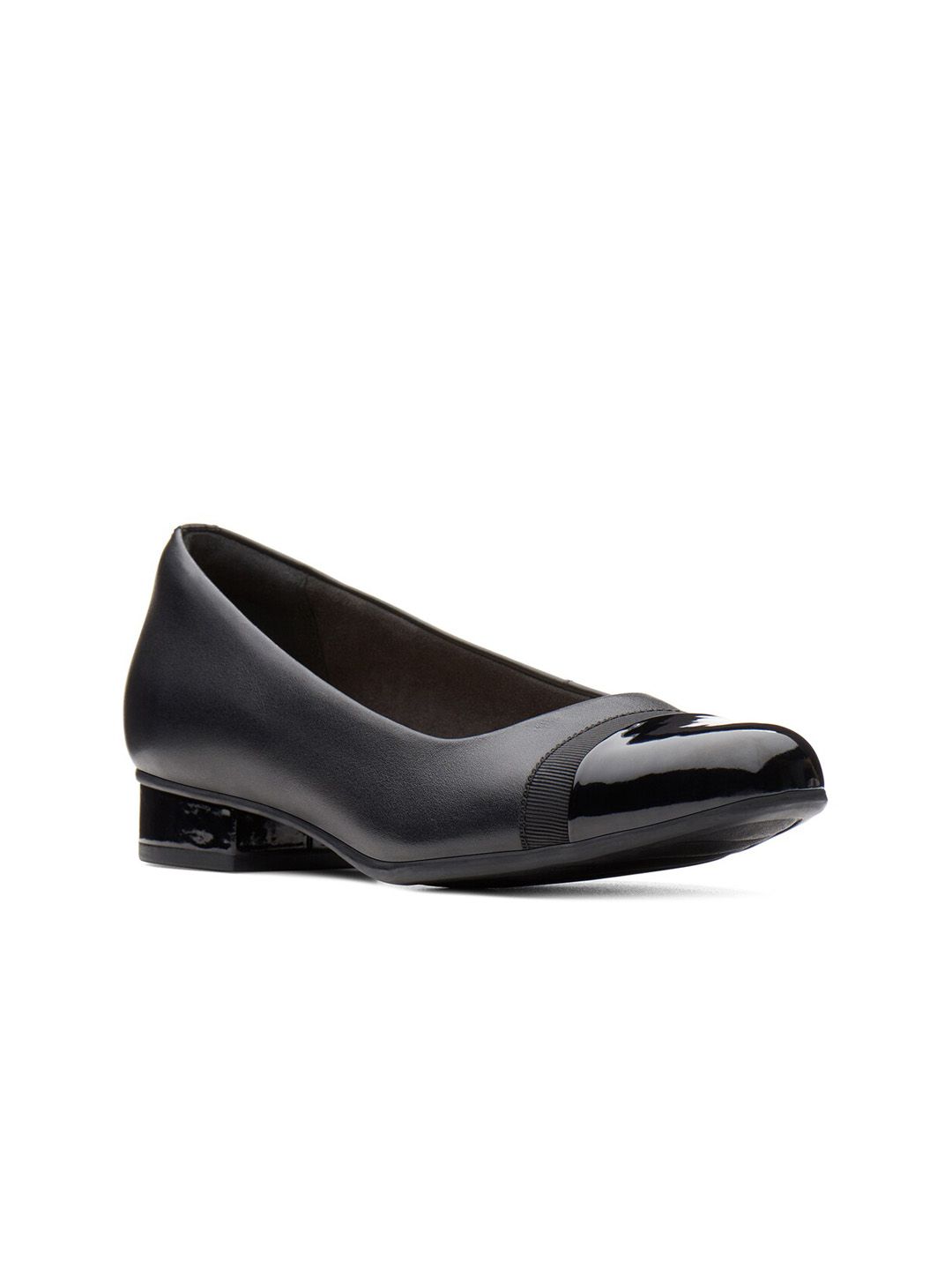 Clarks Women Black Textured Leather Loafers Price in India