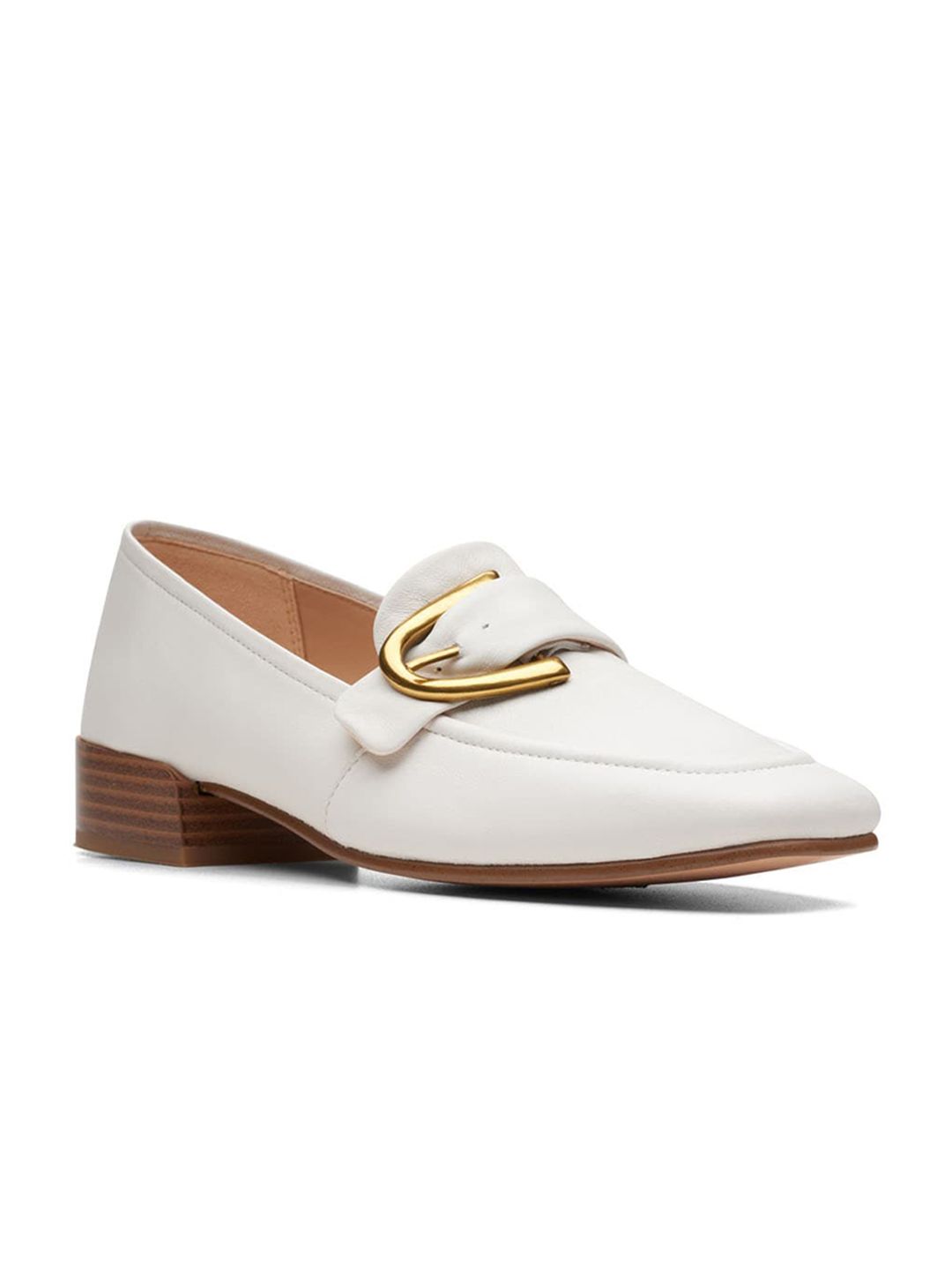 Clarks Women White Leather Loafers Price in India