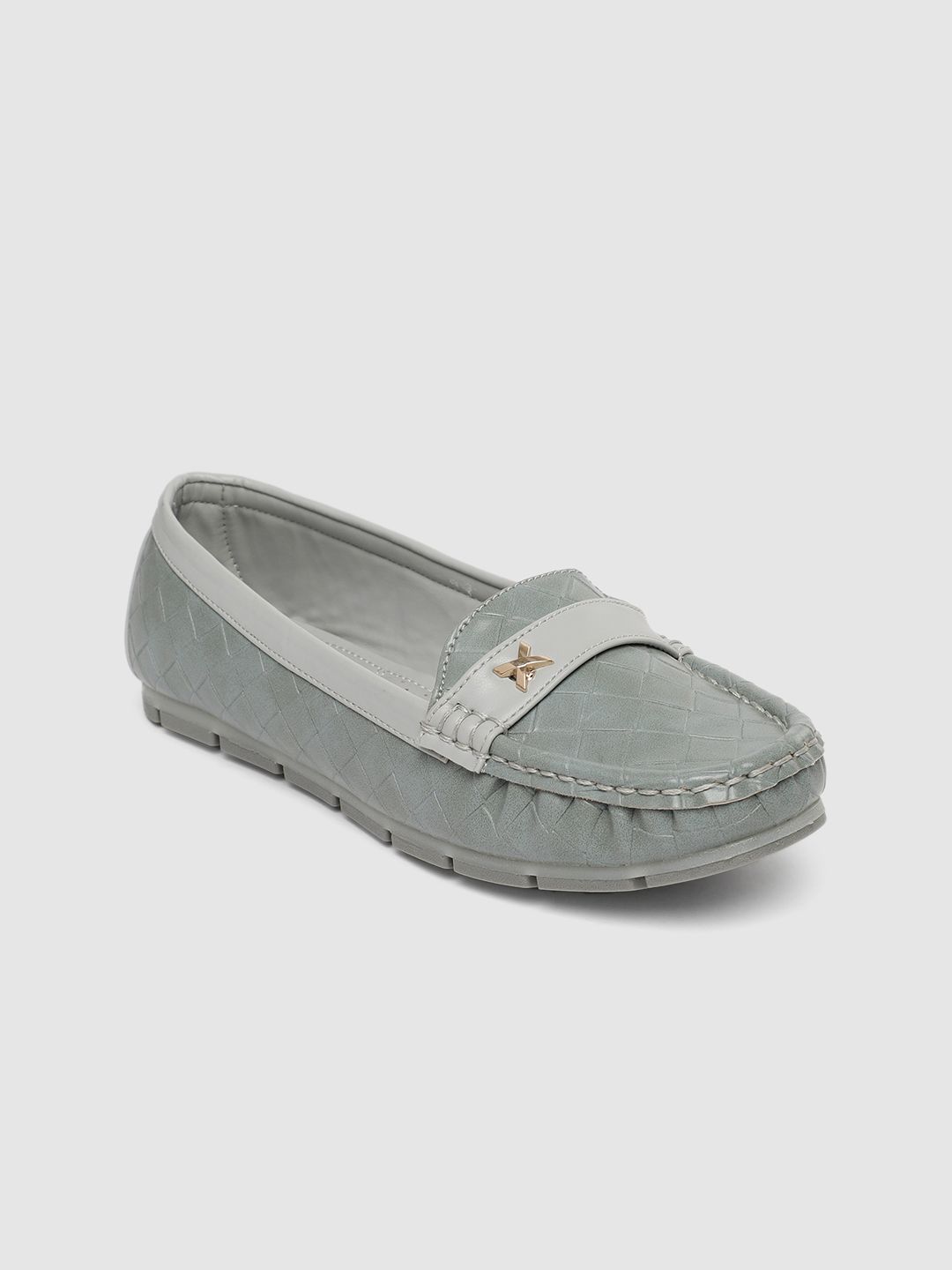 Inc 5 Women Grey Textured Loafers Price in India