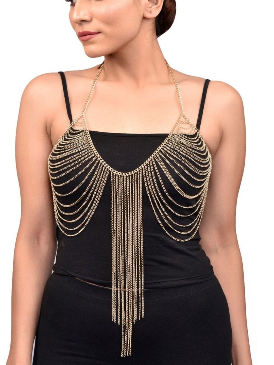 FemNmas Women Gold-Toned Body Chain Price in India