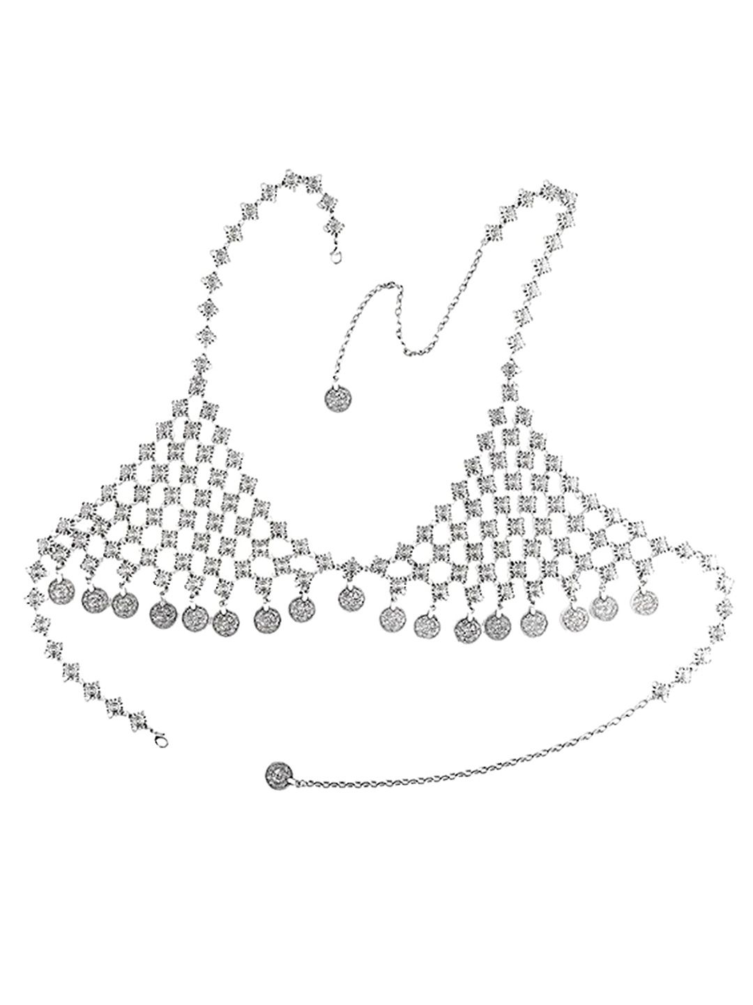 FemNmas Silver-Toned Body Chain Price in India