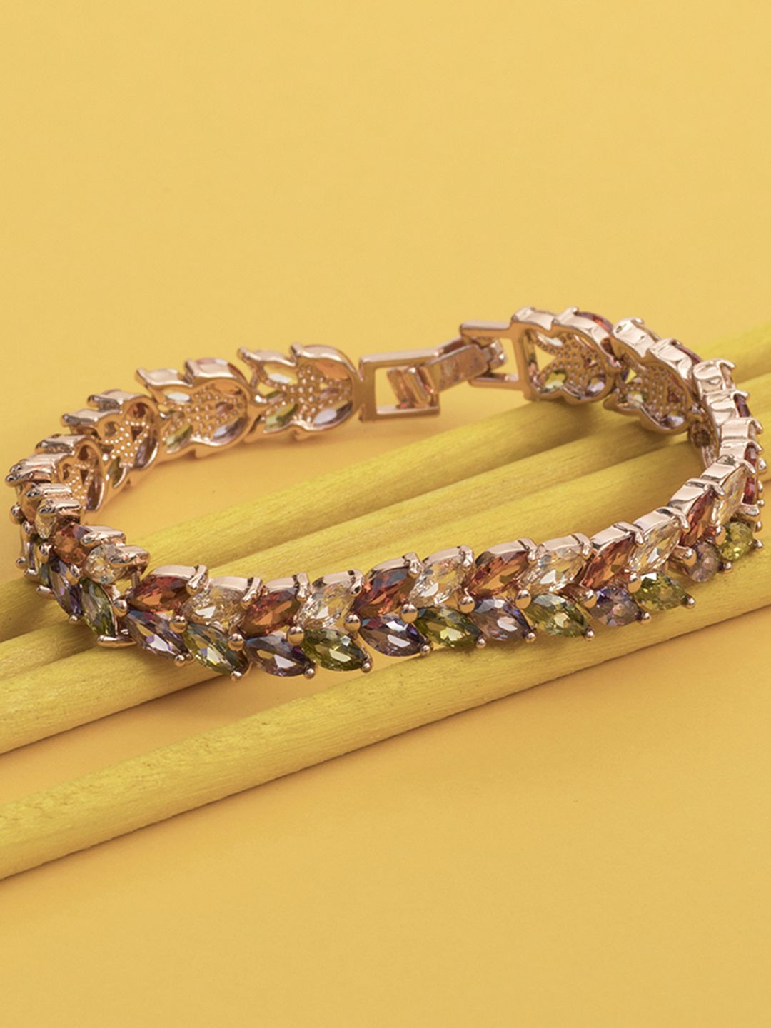 Peora 18 Karat Rose-Gold Plated Embellished Bracelet Price in India