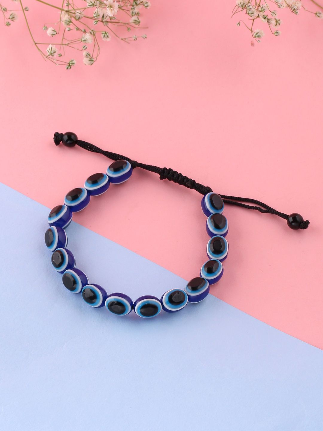 VIRAASI Women Black & Blue Evil Eye Bracelet Price in India