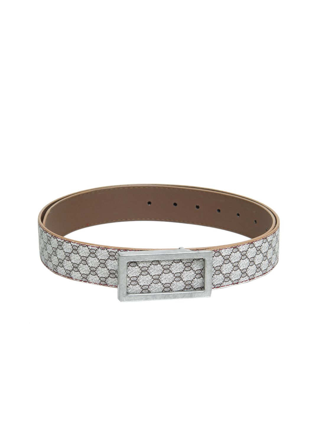 Calvadoss Women Beige & Silver Textured Belt Price in India