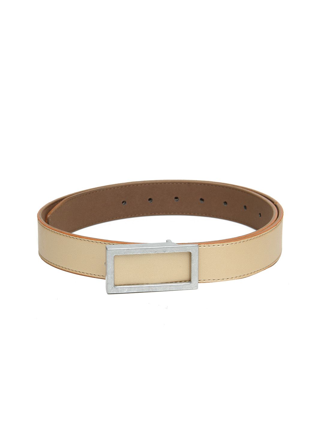 Calvadoss Women Peach-Coloured Solid PU Casual Belt Price in India