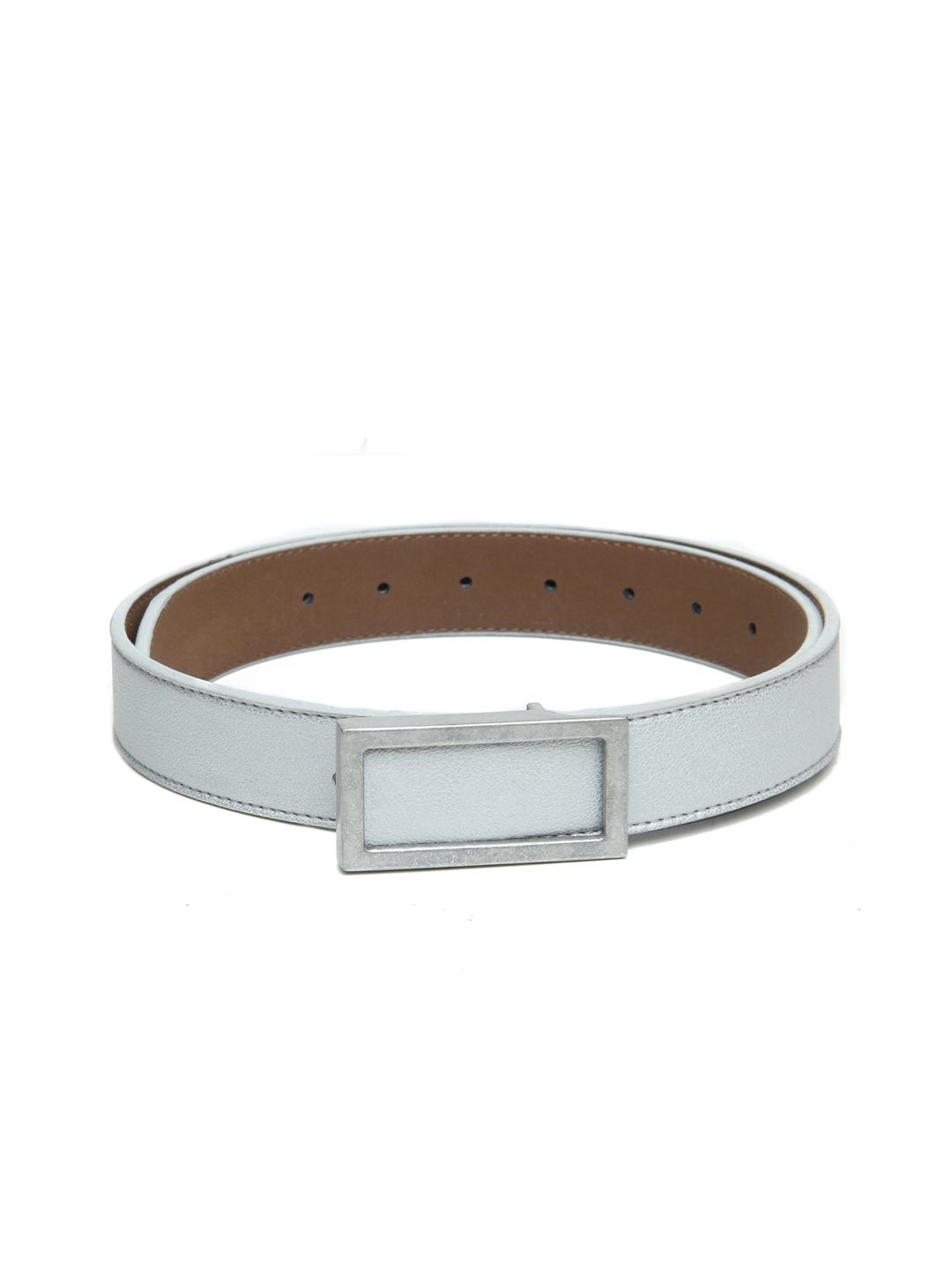 Calvadoss Women Silver-Toned PU Semi Casual Belt Price in India