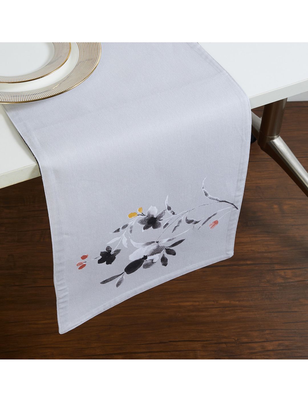 Home Centre White Floral Printed Cotton Table Runners Price in India