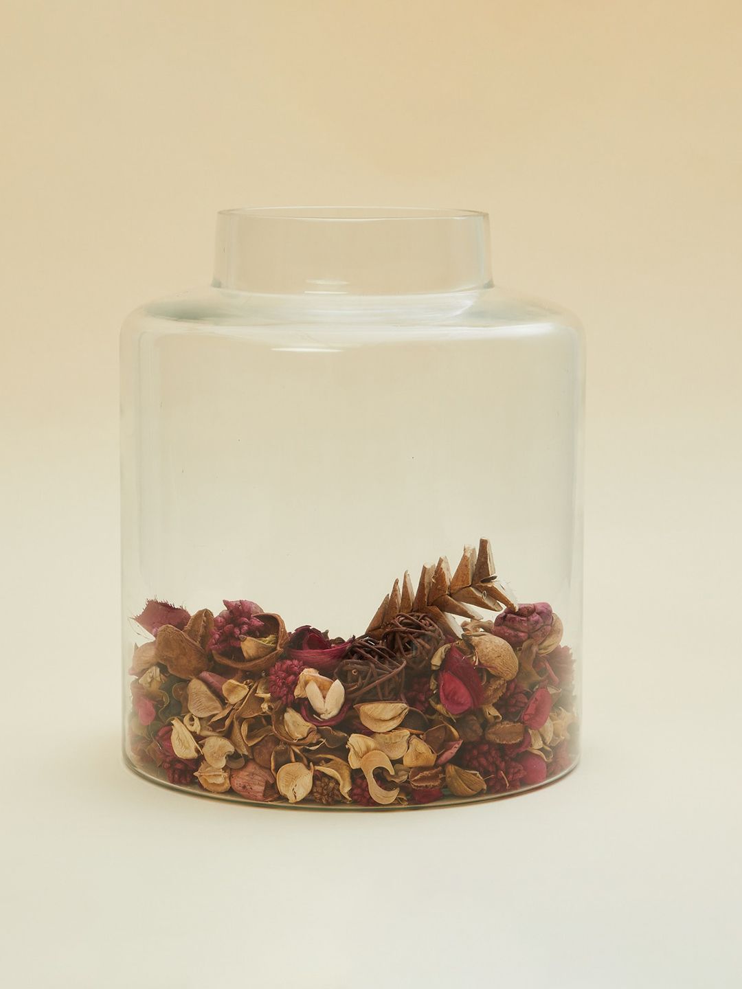 Home Centre Transparent Cylindrical Glass Decorative Jar Price in India