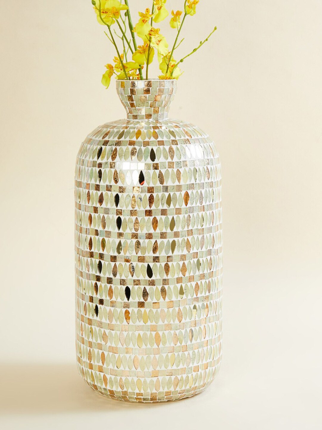 Home Centre Multicoloured Fiesta Mable Textured Metal Mosaic Tall Vase Price in India