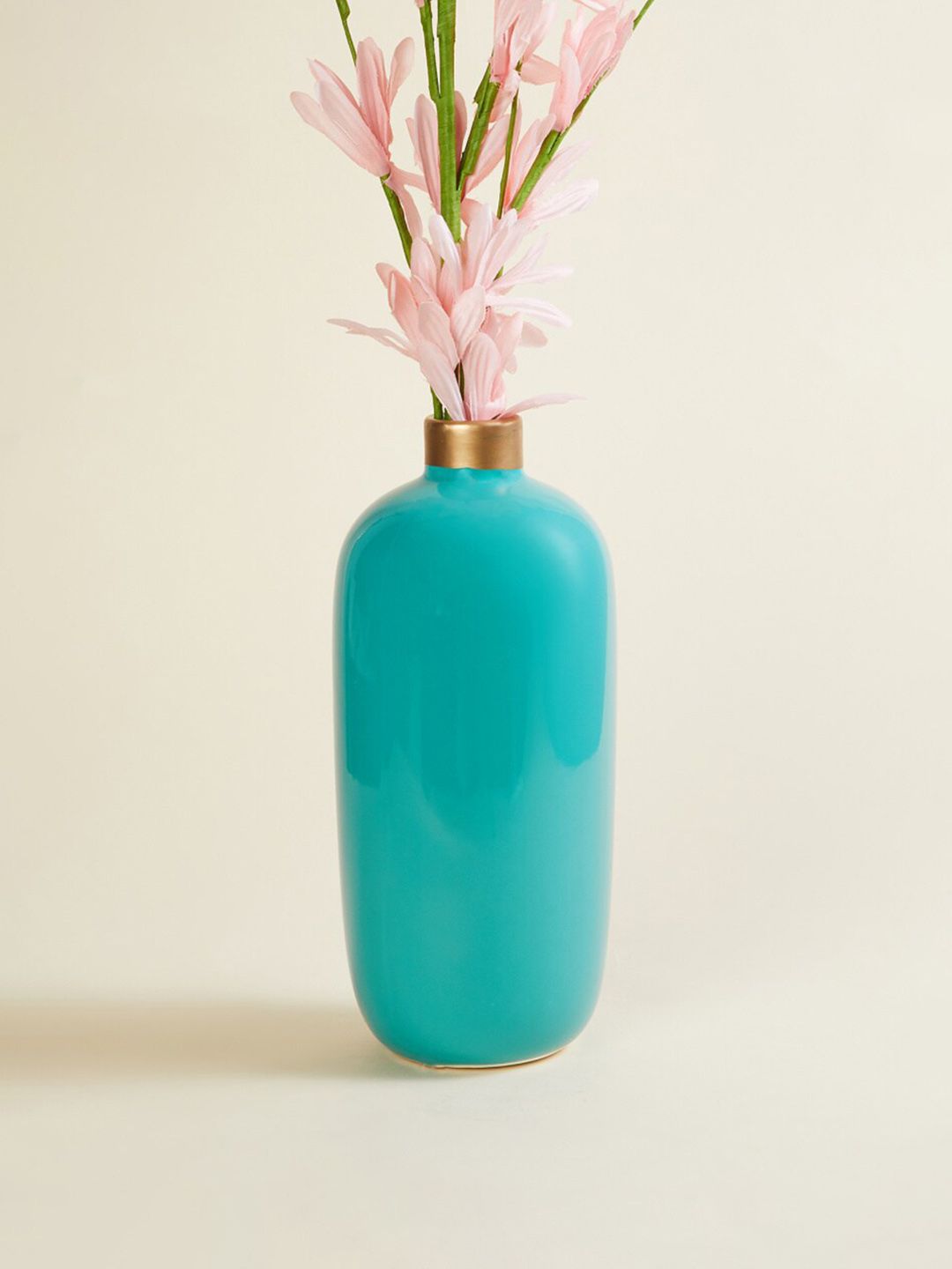 Home Centre Teal Blue Ceramic Table Vase Price in India