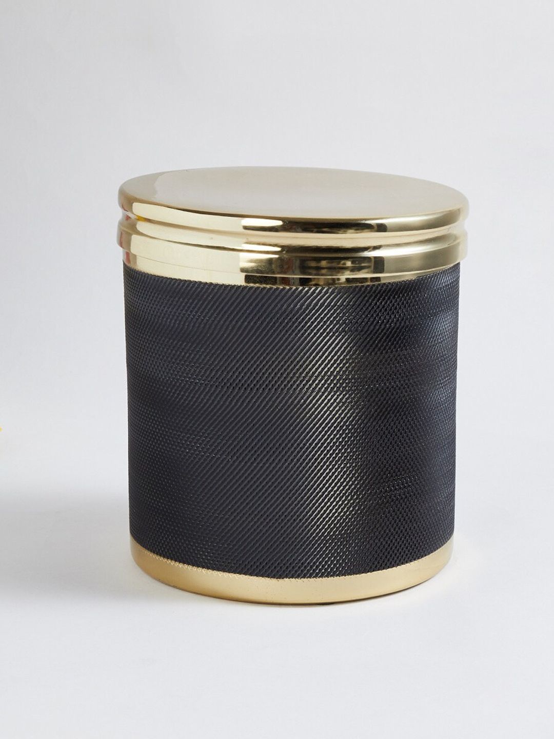 Home Centre Black & Gold Toned Tyra Metal Canister Price in India