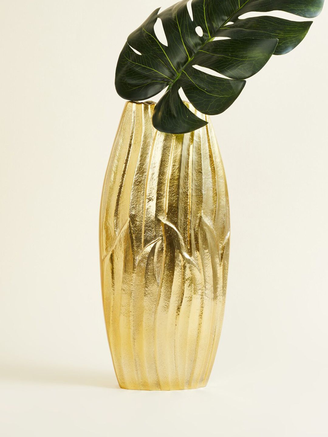 Home Centre Gold-toned Metal Embossed Vase Price in India