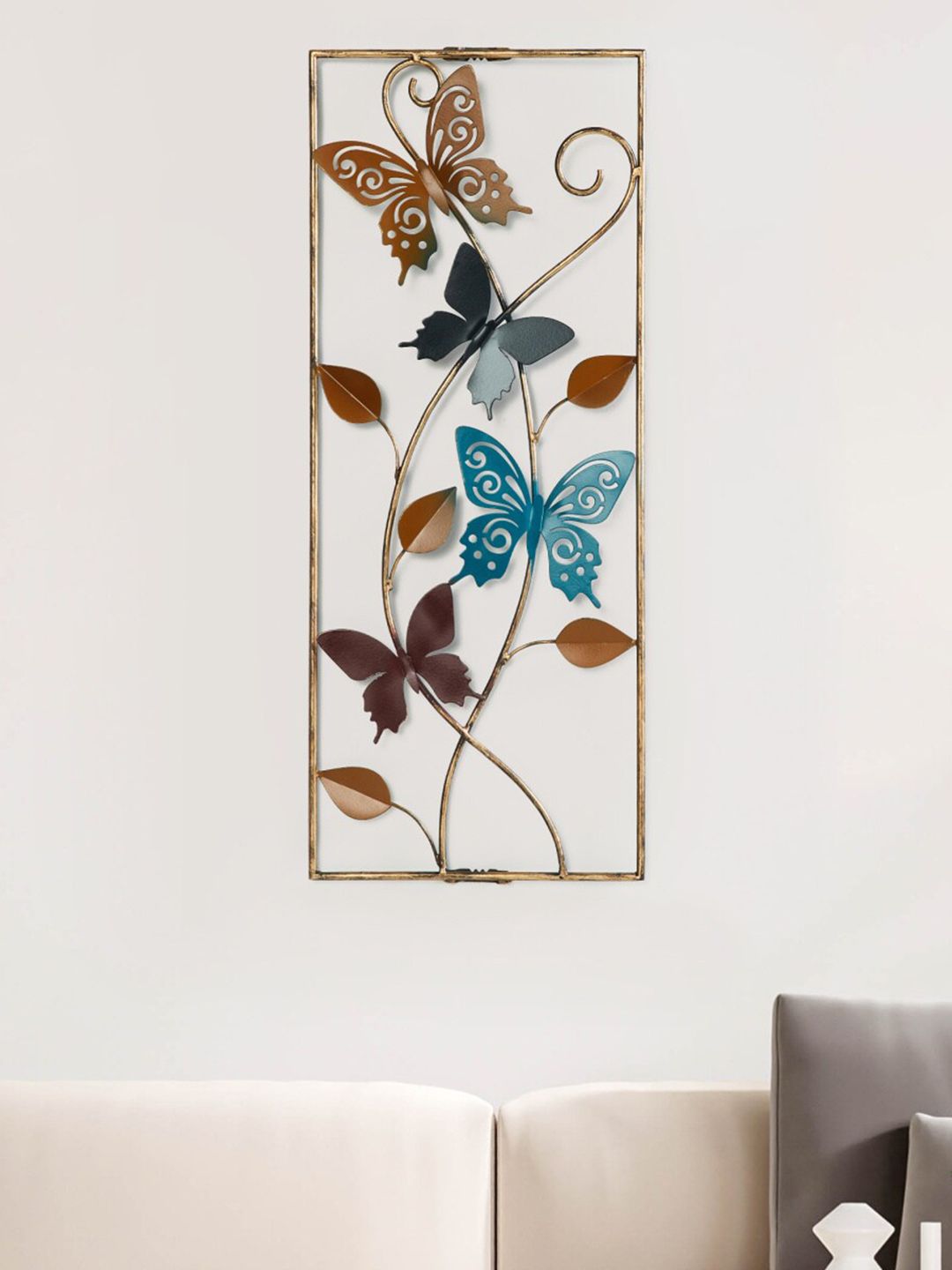 Home Centre Multicoloured Iliano Butterfly Metal Wall Art Frame Price in India