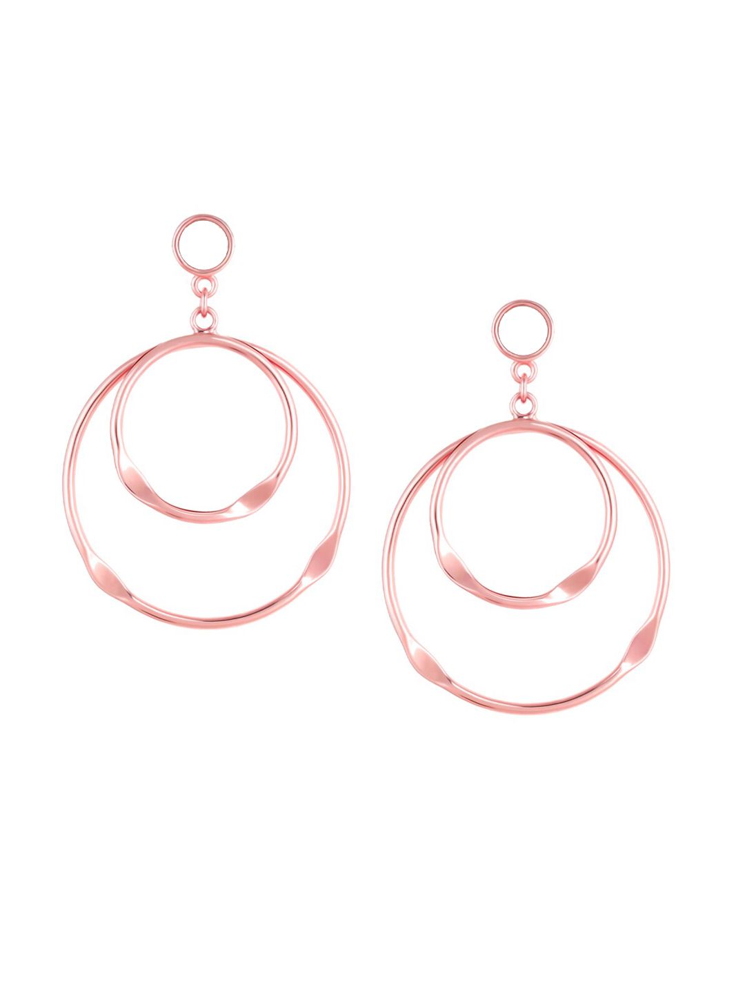 GIVA Rose Gold Contemporary Drop Earrings Price in India