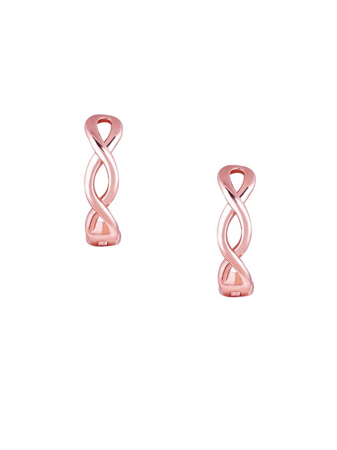 GIVA Women 925 Sterling Silver Rose Gold Infinite Hoop Earrings Price in India