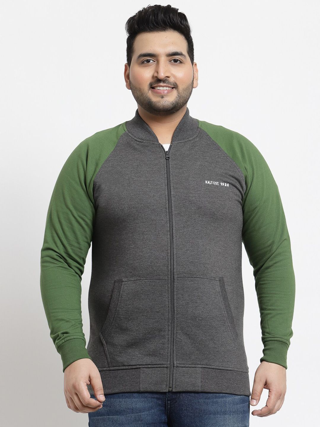 Kalt Men Green Colourblocked Jacket