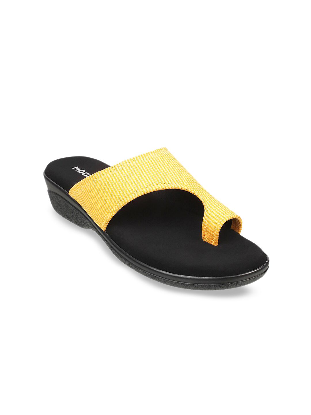 Mochi Women Yellow Solid One Toe Flats Price in India