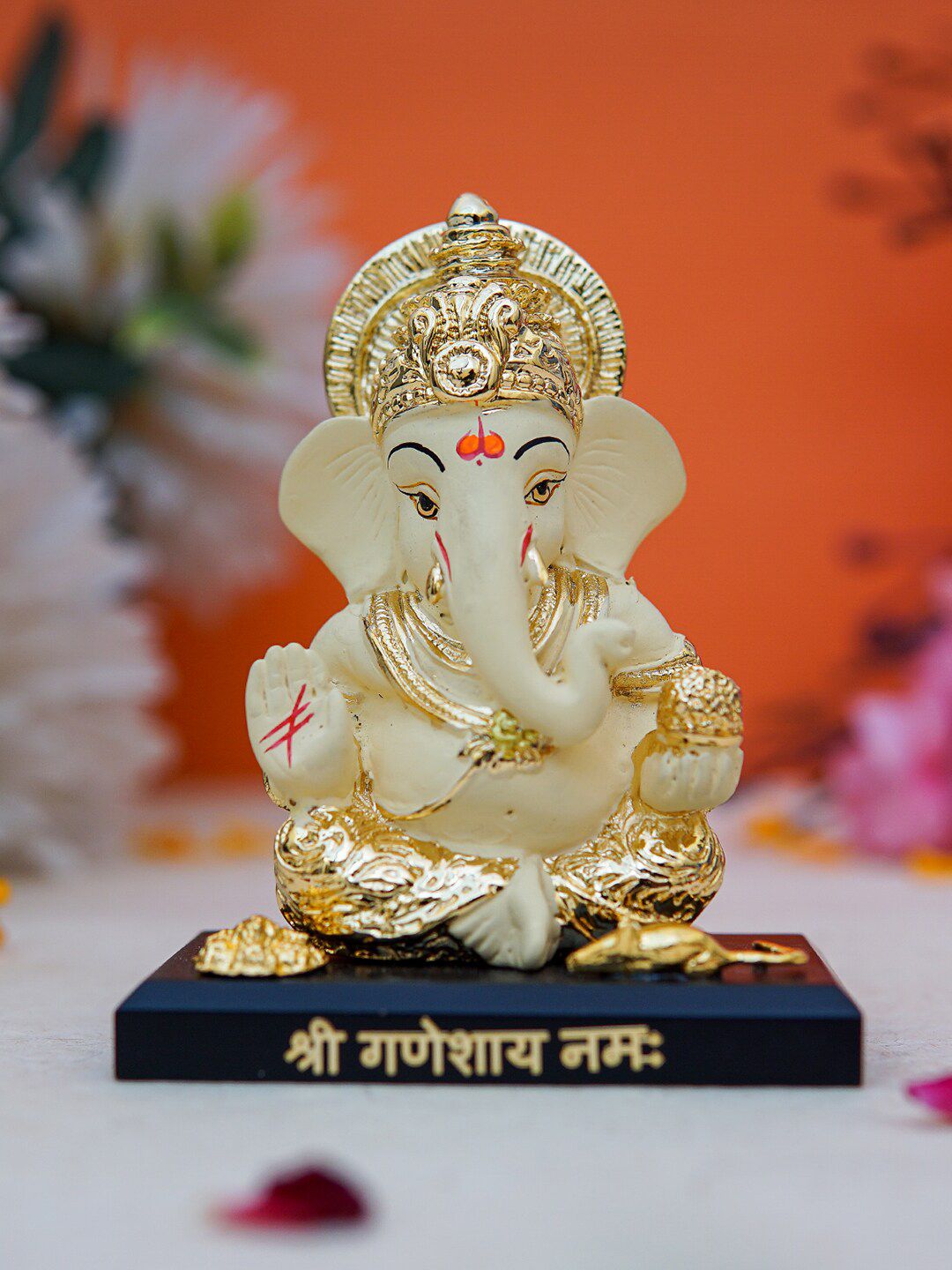 StatueStudio Gold Toned Textured Ganesh Idol Showpieces Price in India