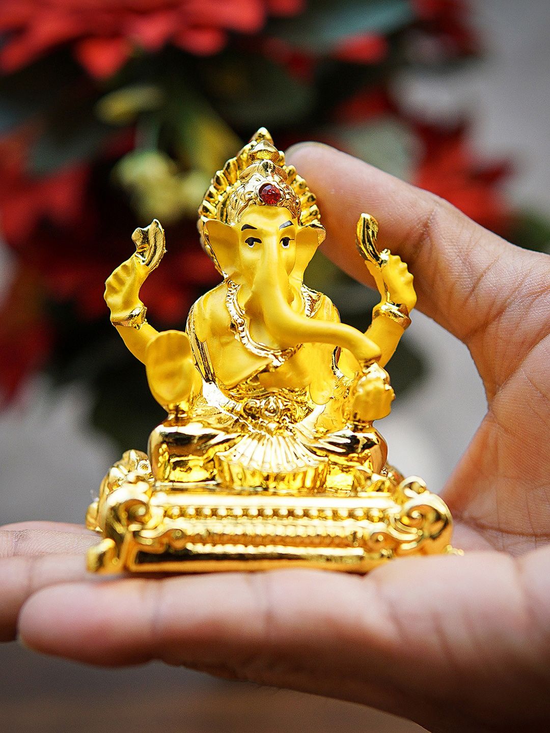 StatueStudio Gold-Toned Polyresin Ganesha Idol Showpiece Price in India