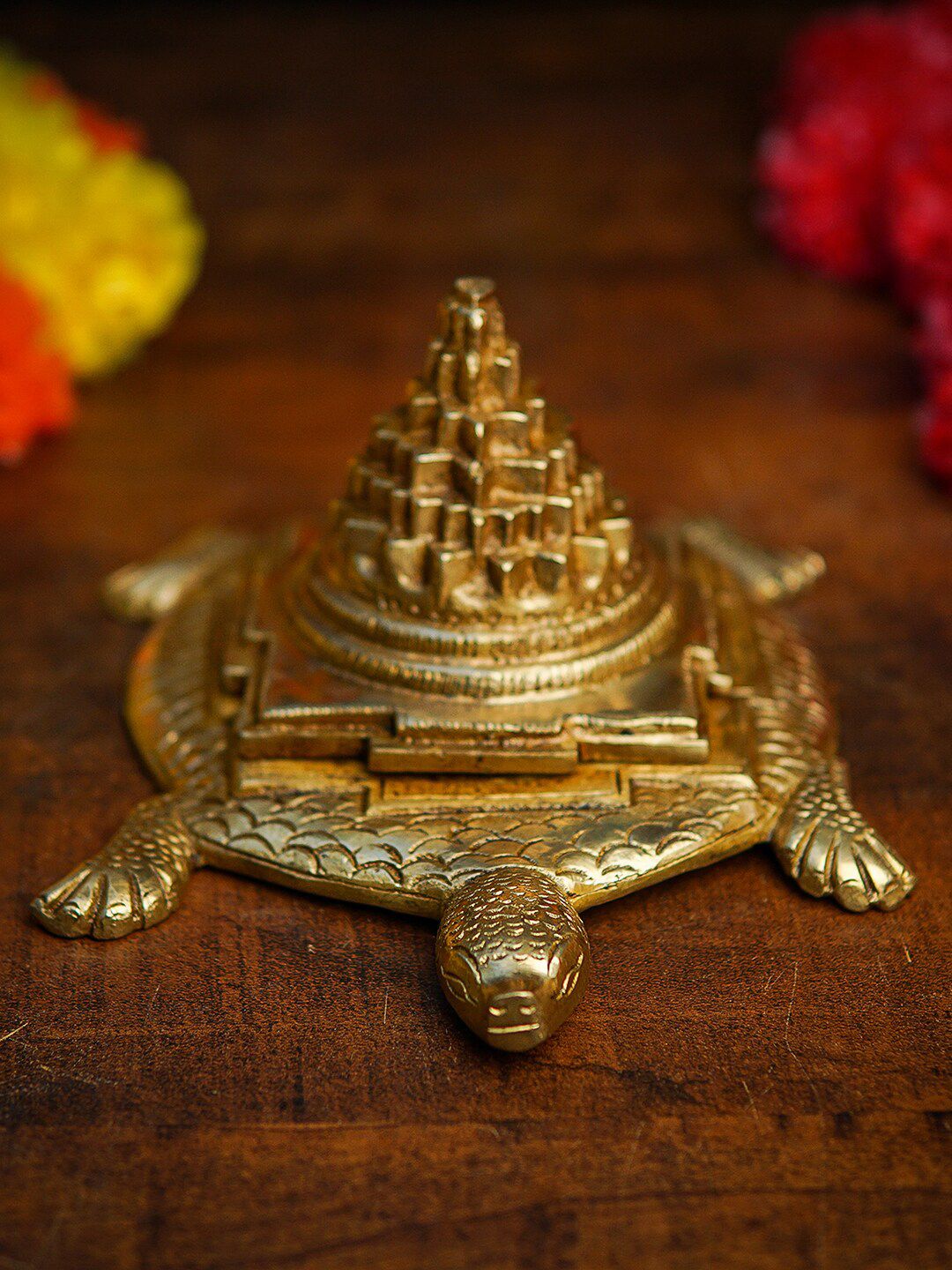StatueStudio Gold-Toned Brass Tortoise Showpiece Price in India