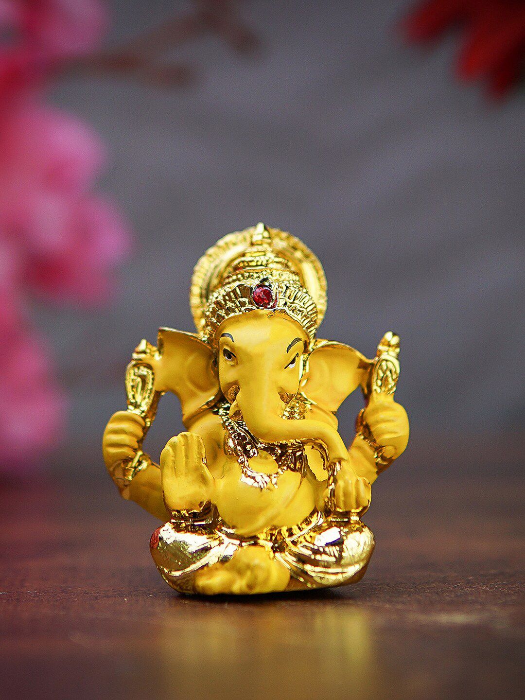 StatueStudio Gold-Toned Ganesha Idol Polyresin Showpieces Price in India