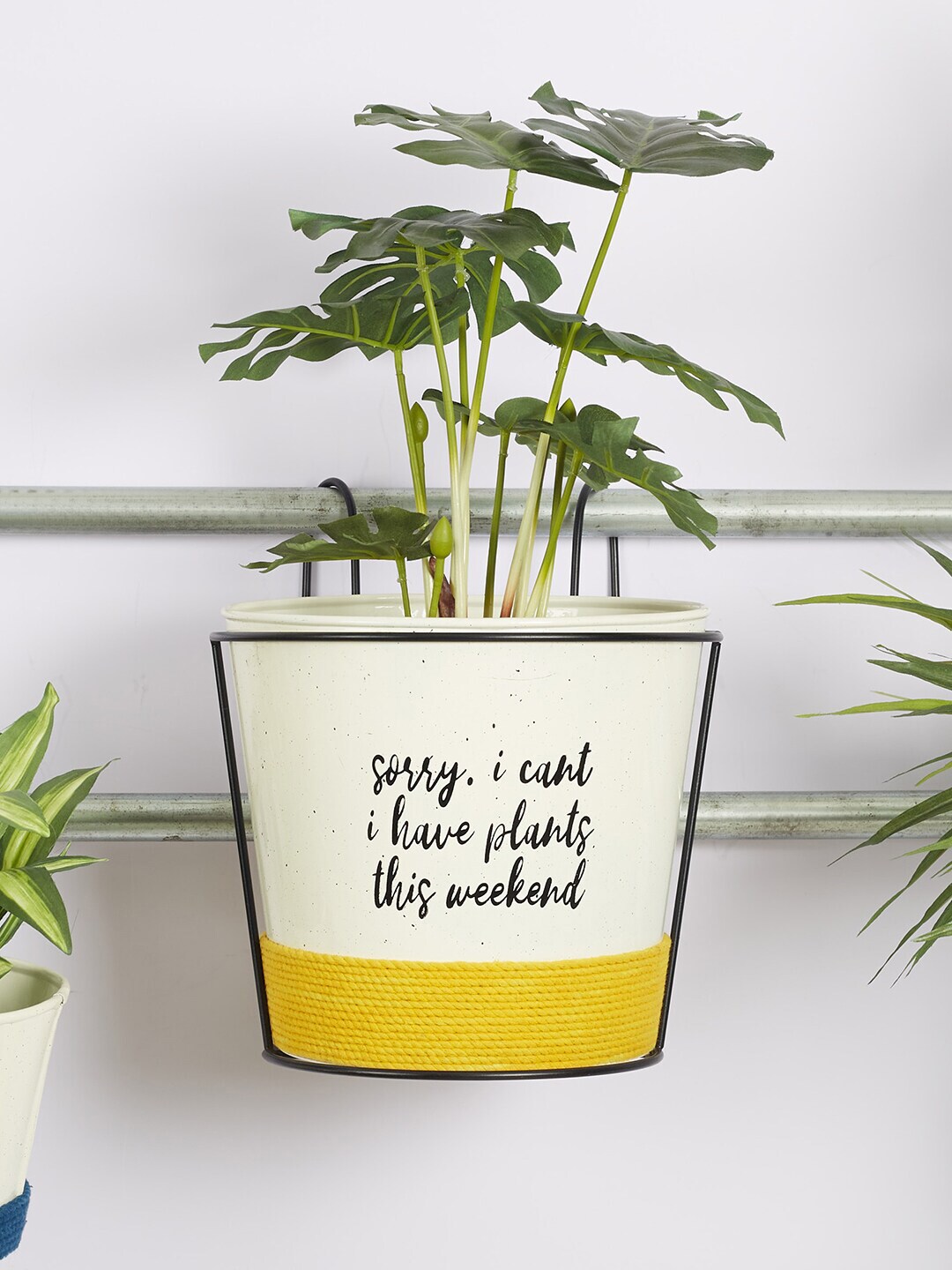 HomeTown Yellow Quote Printed Planters Price in India