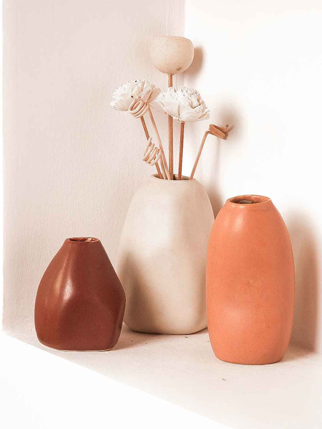 PUREZENTO Set Of 3 Solid Vases Price in India