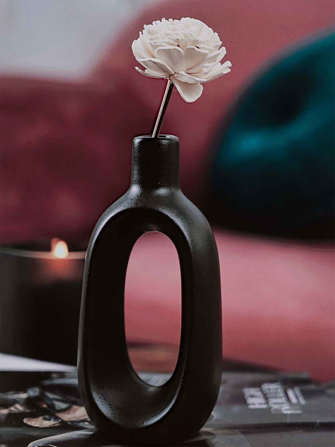 PUREZENTO Black Solid Flower Vase Price in India
