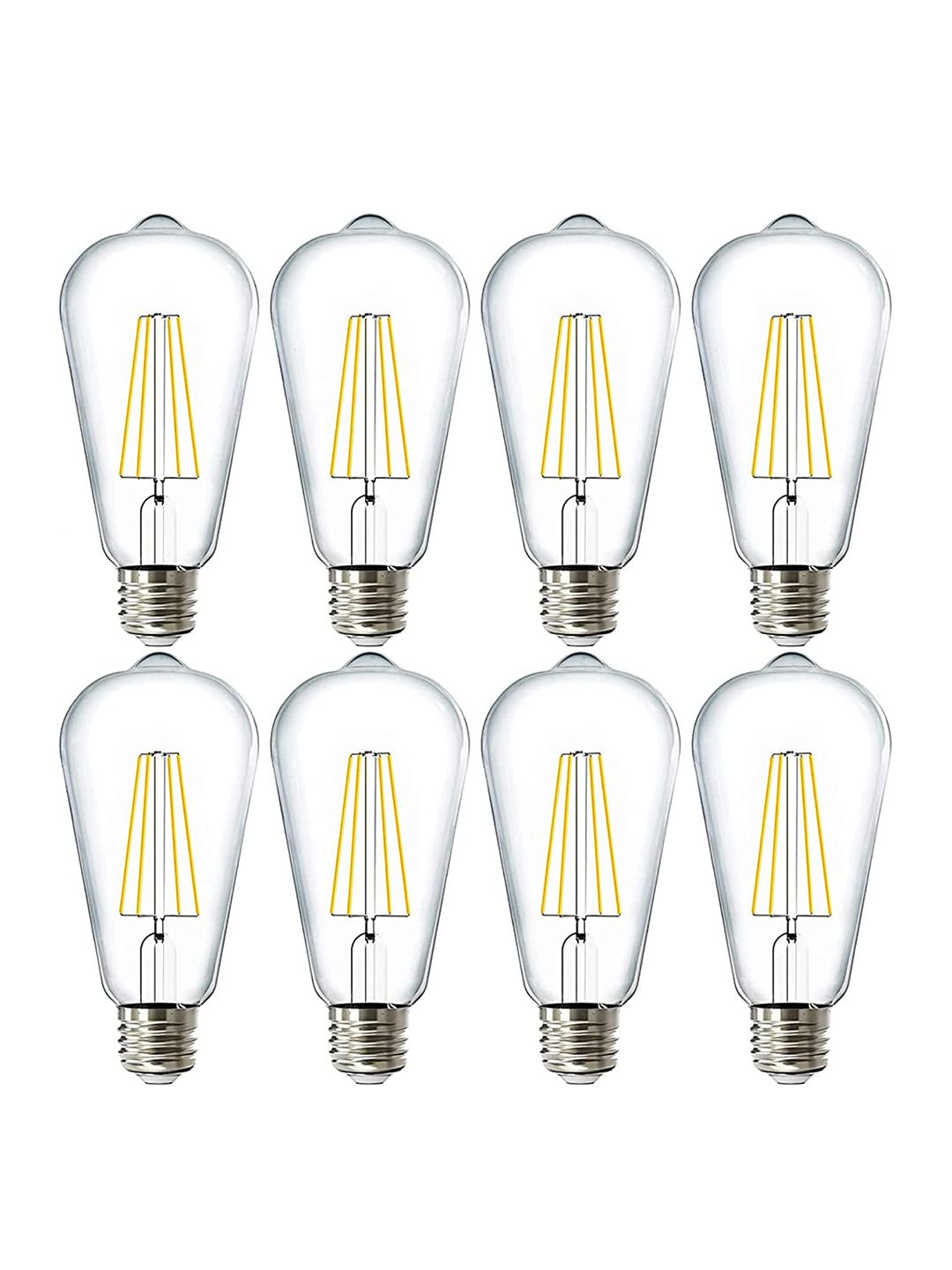 Homesake Set of 8 Transparent & Yellow Solid 4-Watts e27 LED Ceiling Lamps Price in India