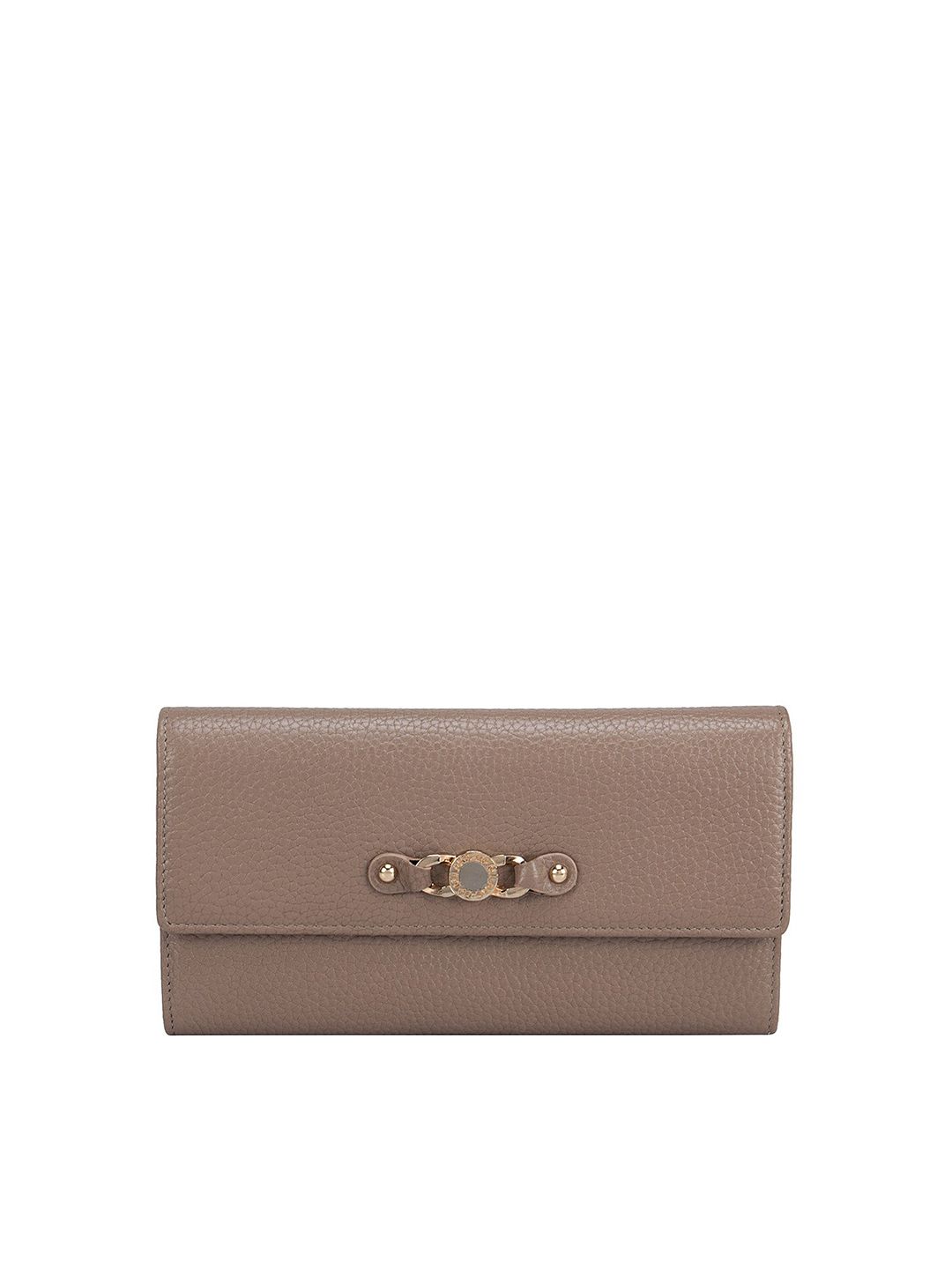 Da Milano Women Brown Leather Three Fold Wallet Price in India