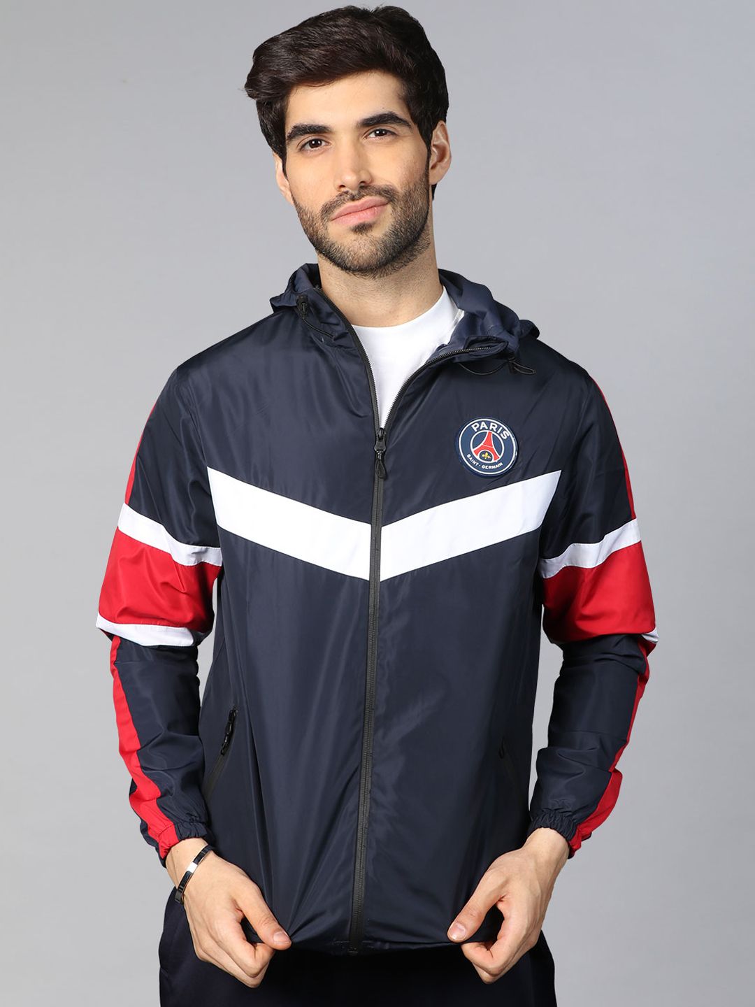 PSG Men Navy Blue Paris Saint Germain Windbreaker 2.0 Sporty Jacket Price History